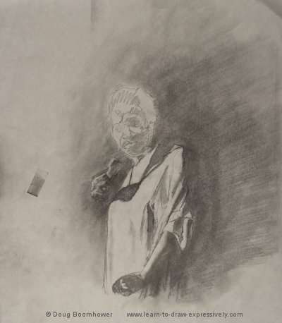 Light and dark - drawing of Esther Philips