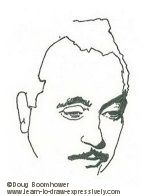 Line drawing of Django Reinhardt