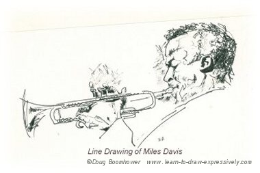 Line drawing of Miles Davis