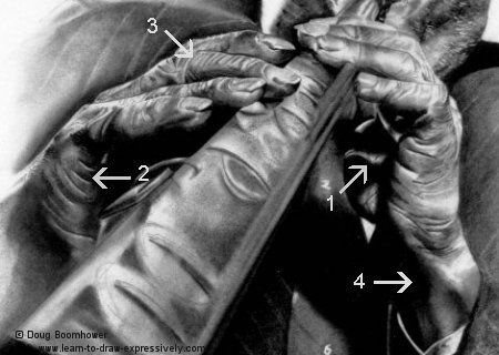 How to draw hands in detail - Sidney Bechet 4