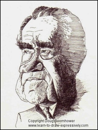 Learn to draw caricatures - Richard NIxon