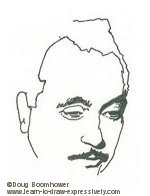 Line drawing of Django Reinhardt