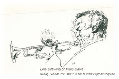 Line drawing of Miles Davis