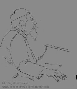 Light and dark study of Thelonious Monk 2