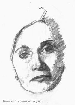 Woman's head sketch 250